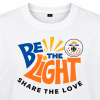 Kaus KTM Be The Light - detail sablon Detail sablon Be The Light Share The Love dengan lambang KTM