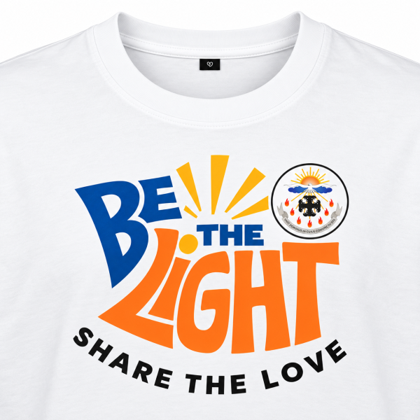 Kaus KTM Be The Light - detail sablon Detail sablon Be The Light Share The Love dengan lambang KTM