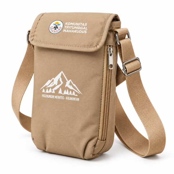 Tas Selempang KTM - Khaki samping Tas Selempang KTM warna khaki, tampak samping